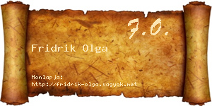 Fridrik Olga névjegykártya